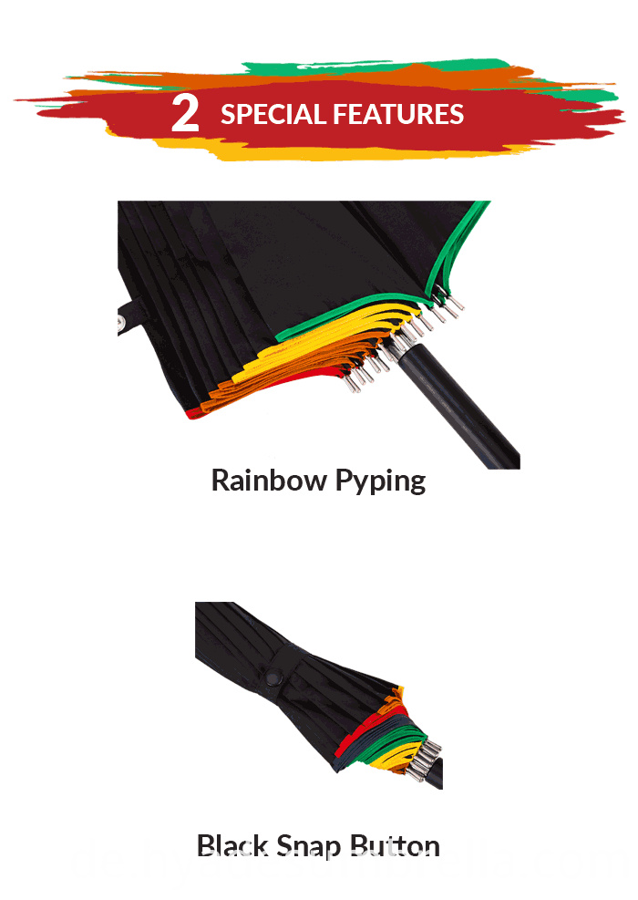 Regenbogen-Handbuch öffnen gerader Regenschirm Rainbow Manual Open Straight Umbrella